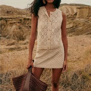 Sezane Malia skirt ecru size 2 NWT